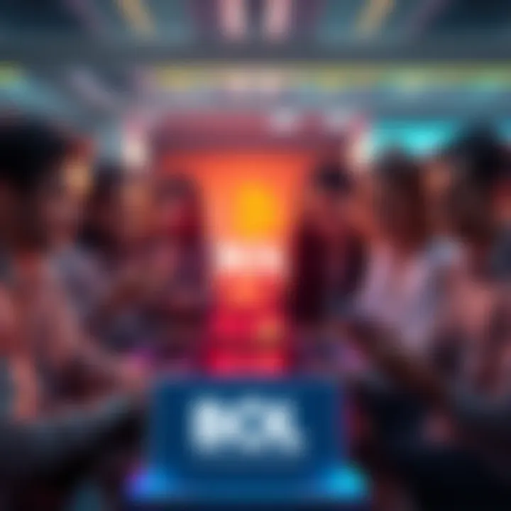 BOL Platform Overview A group of diverse people engaging with the BOL platform on laptops and phones, discussing opportunities for 2026.