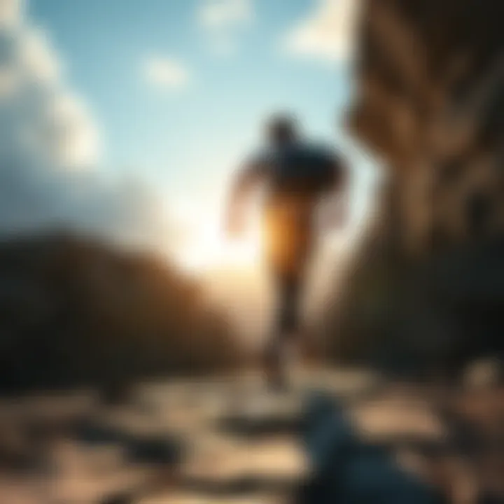 Individual stepping confidently into a bright future, symbolizing action and opportunity