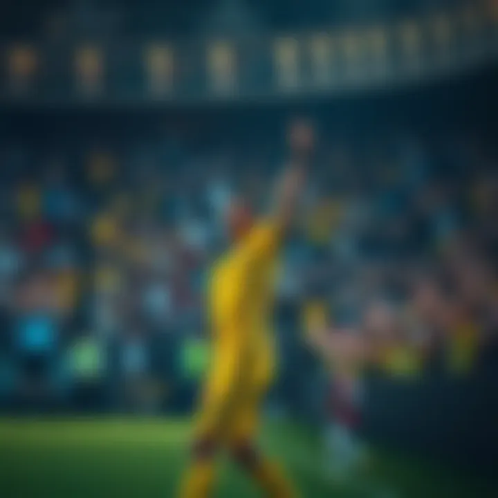 Bonmati shown receiving a yellow card during a soccer match, with fans in the background cheering