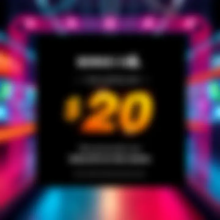 A promotional banner showcasing a $20 bonus for new users with eye-catching design and bright colors