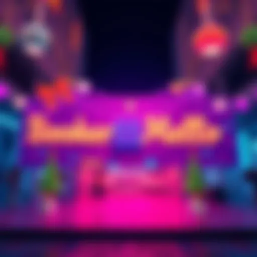 A colorful promotional banner showcasing the words 'Booker and Mello Free!' with festive decorations, encouraging people to take advantage of the offer.