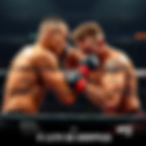 Caio Borralho and Reiner De Ridder in a grappling stance during their UFC 326 matchup