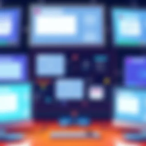 Illustration of computer screens showing bots asking for links on various online platforms