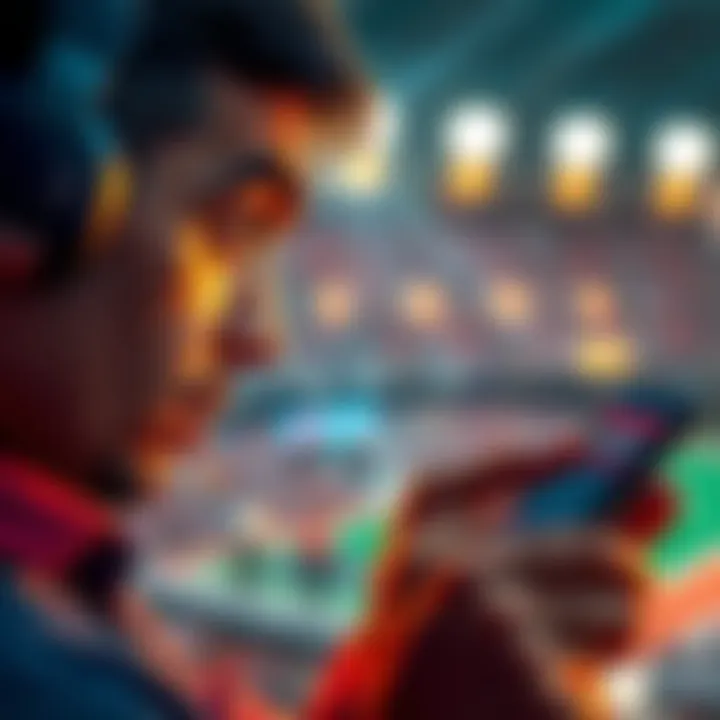 A person looking confused while checking betting lines on a phone with a Bovada app open