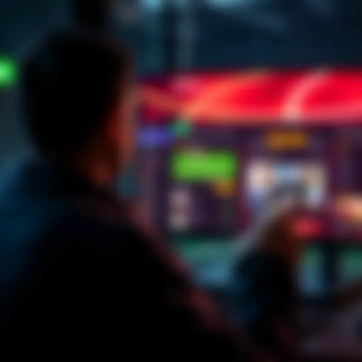 A person reviewing a betting platform with a screen showing Bovada and BVX side by side, highlighting differences in sports betting experience.