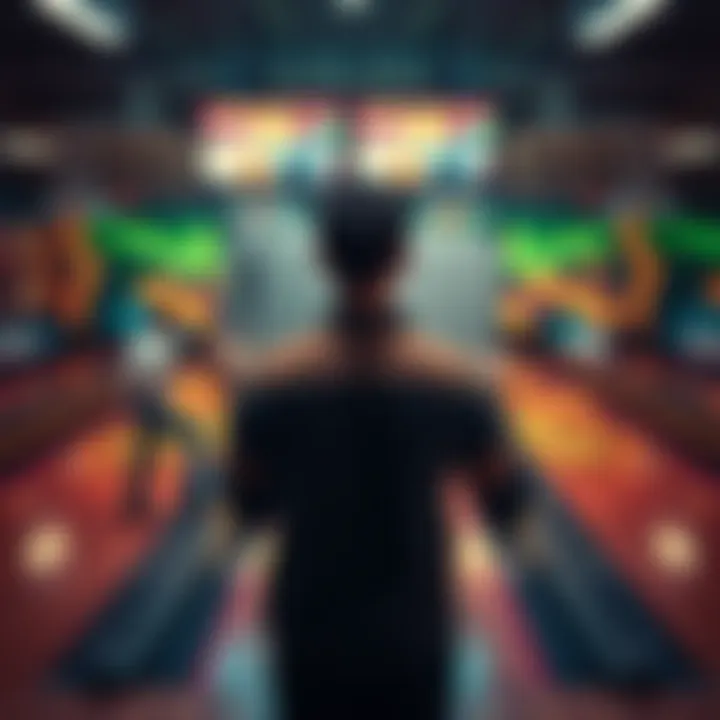 A person at a bowling alley holding a whiteboard, symbolizing planning and financial organization instead of gambling.
