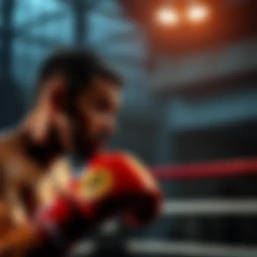 A boxer training in the gym, focused and ready for the next match, emphasizing the strategy of betting below 0.5 in sports events.