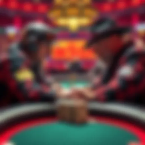SlayerS_’BoxeR’ and Phil Hellmuth facing off at the poker table during the WSOP 2026 event