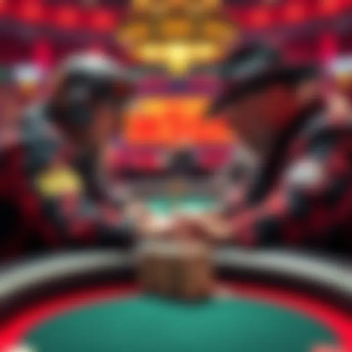 SlayerS_’BoxeR’ and Phil Hellmuth facing off at the poker table during the WSOP 2026 event