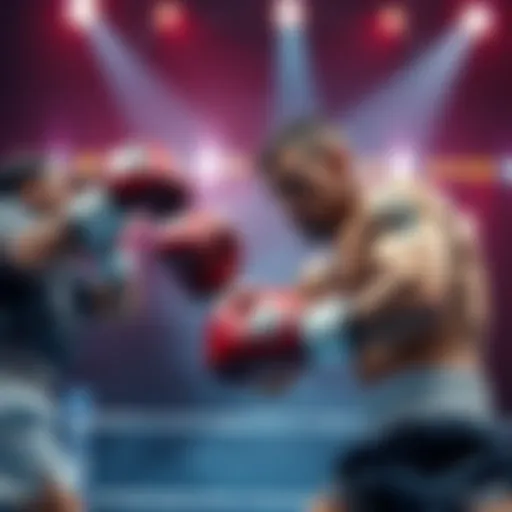 A boxer in action during a match, with UFC and baseball icons in the background, representing betting strategies.