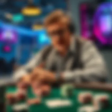 Brad Wilson, poker expert, talking about poker strategies with a deck of cards on the table