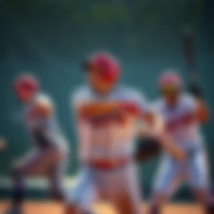 Players from the Braves baseball team practicing and showing their skills during preseason games