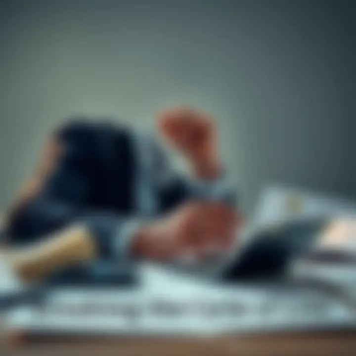 A person reflecting on their financial losses and looking for ways to improve, surrounded by notes and a calculator.