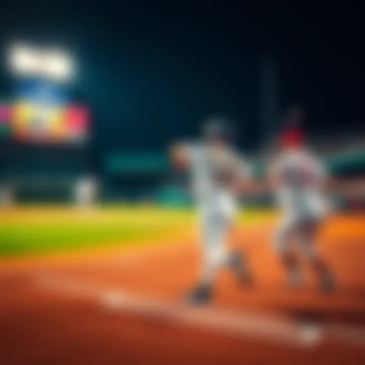 Action shot of a baseball game between the Brewers and Cardinals, showing players in motion on the field.