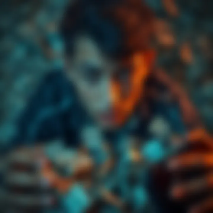 A young person looking distressed, surrounded by bills and empty wallets, representing the impact of online gambling addiction.