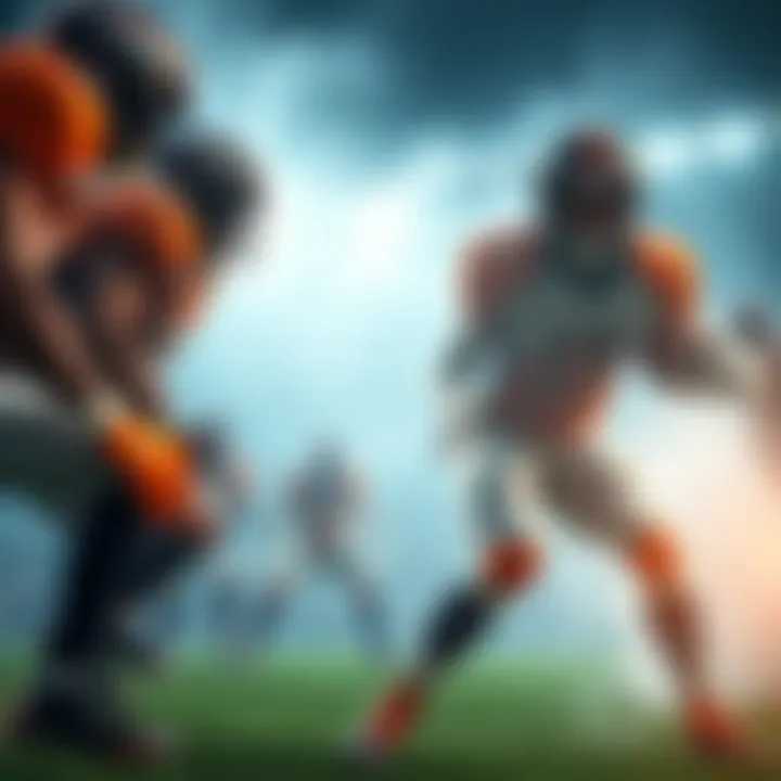 Broncos offensive line protecting the quarterback during a game in the 2025 season