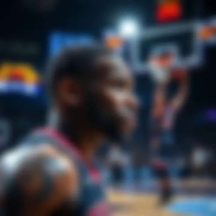 Bronny James playing basketball, focused and intense during a game, showing his skills and determination