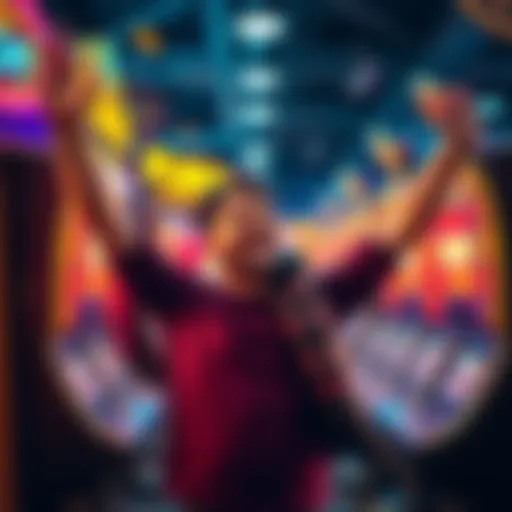 A man celebrates after winning 1000x on a plinko game, illustrating excitement and victory.