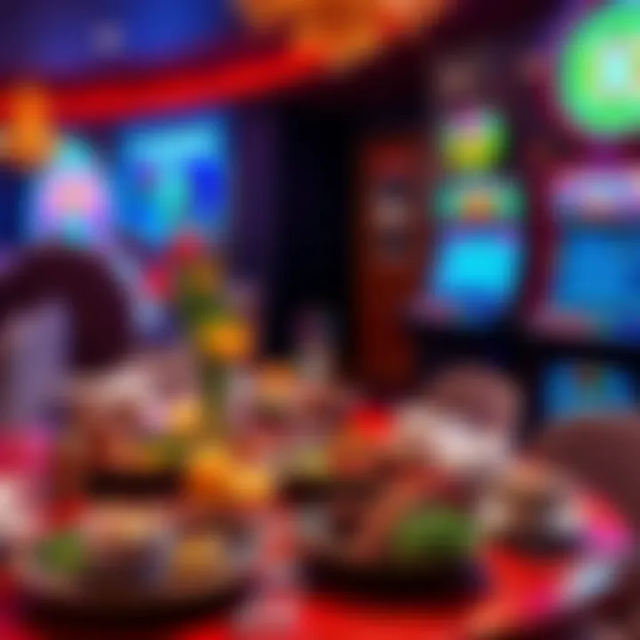 A table set for brunch with delicious dishes and a craps machine nearby, capturing the festive atmosphere of Mother's Day