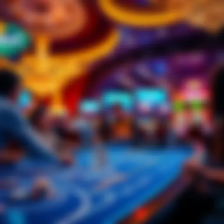 A vibrant casino scene with people playing at a Bubble Craps table, showcasing excitement and anticipation