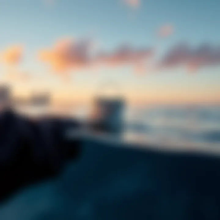 A person stretching toward a floating bucket in water, symbolizing unattainable goals
