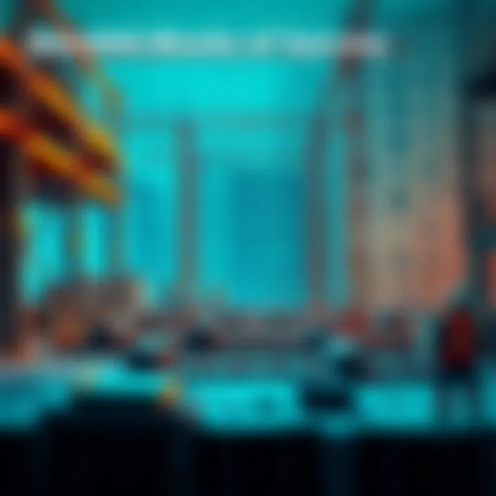 A construction site with workers setting up strong foundations for a building.