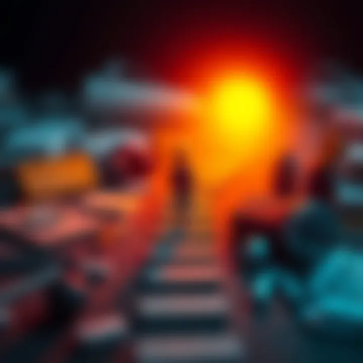 A person taking small steps on a path surrounded by guidance tools and learning materials.