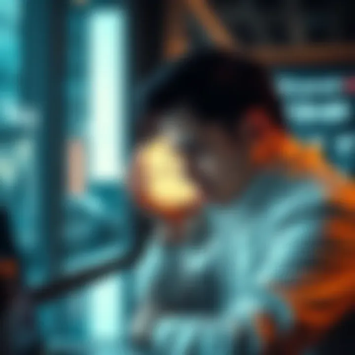 A frustrated business person watching a clock while waiting for a pending transaction to finalize, highlighting the inefficiencies of a 48-hour pending status.