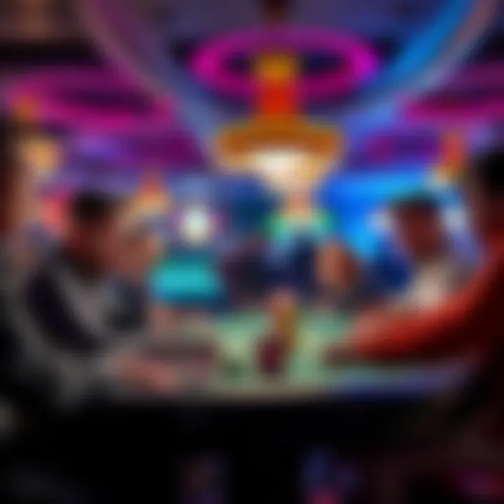 A group of casino players looking concerned at a gaming table, with new signage indicating changes to betting rules and progressive betting requirements.
