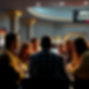 Group of people discussing decisions regarding Caesars, focused and engaged in conversation.