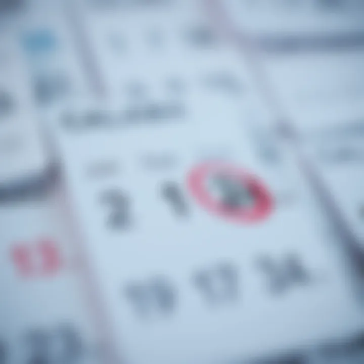 A calendar page showing a date circled to signify an important event