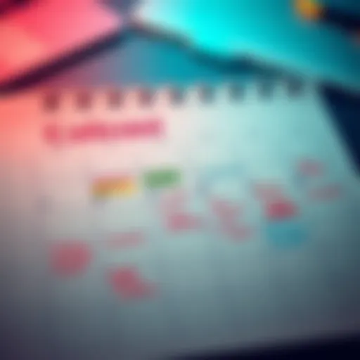 A calendar page showing the upcoming month with notes and reminders marked on it