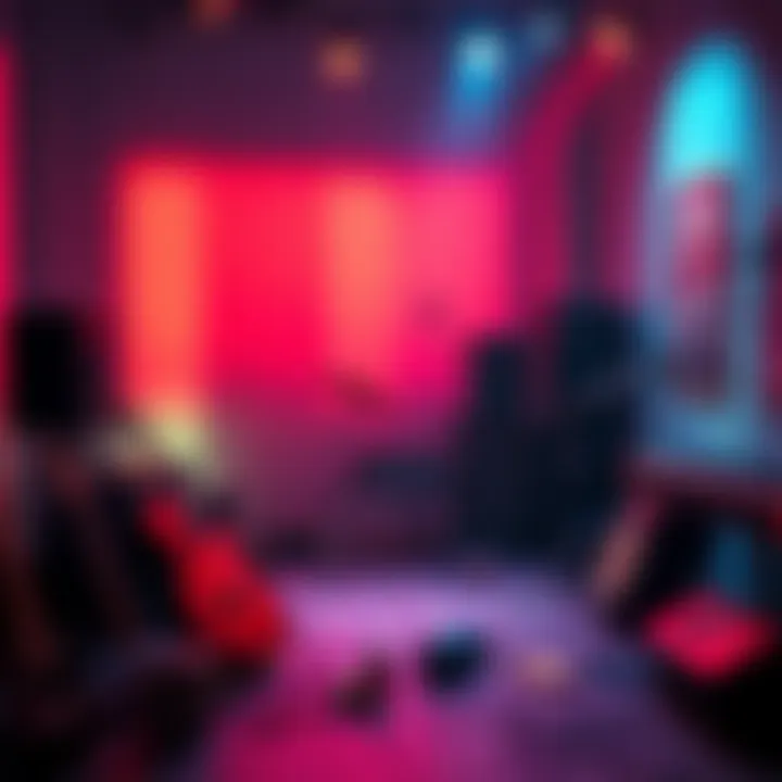 A peaceful music scene with soft colors and instruments, creating a soothing atmosphere