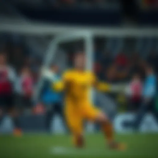 Canadian goalkeeper unable to stop a shot during a game, looking surprised as fans react