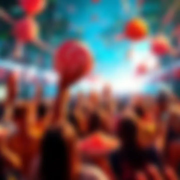 A vibrant scene of people enjoying Candy Rush, with colorful candy treats and excitement in the air.