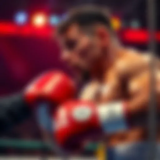 Canelo Alvarez focuses intently during a boxing match, showcasing his strength and determination