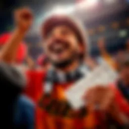 A passionate Canes fan cheering and showing a betting slip with a confident smile