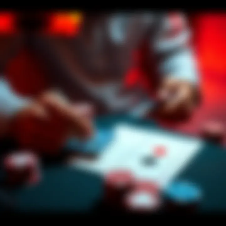 A person studying card counting strategies with a deck of cards and strategy notes on a table.