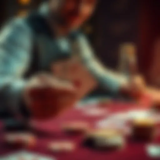 A dealer reveals playing cards on a table, creating a sense of excitement among players