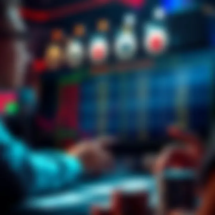 A graphic showing a player analyzing their card game results, with a focus on winnings and hands played.