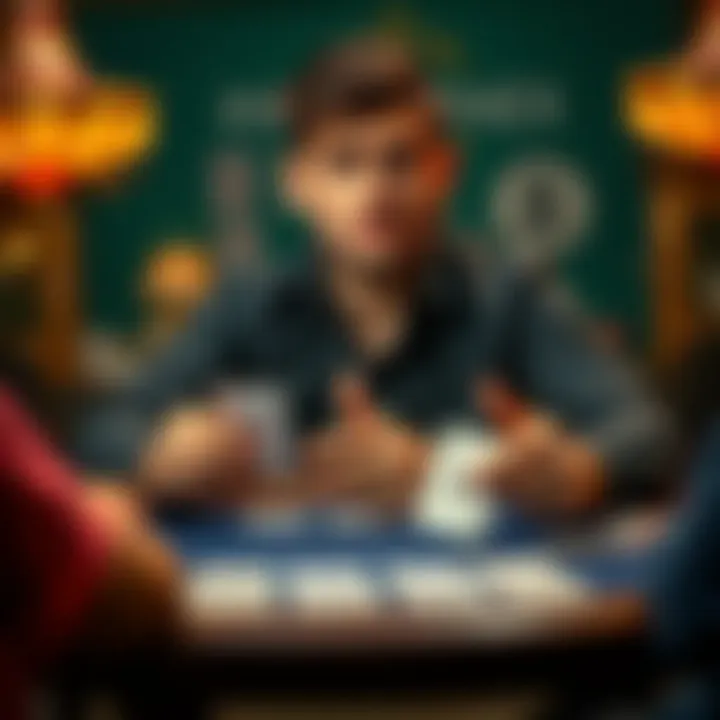 A player looking concerned while holding playing cards at a table during a game of Stud 8, reflecting on a tough decision.
