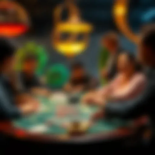 A group of people enjoying card games like blackjack and baccarat at a table.