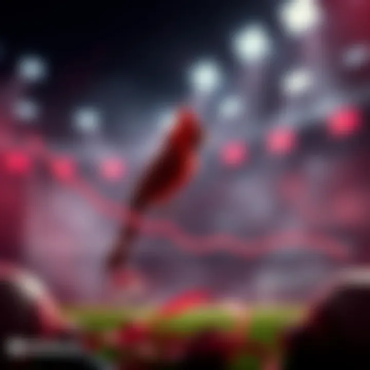 Cardinals Betting Limits A graphic showing a downward trend in betting limits for Cardinals Moneyline, with a background of sports betting elements