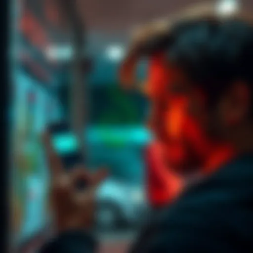 A frustrated person looks at their phone showing a declined cash withdrawal message from Fliff