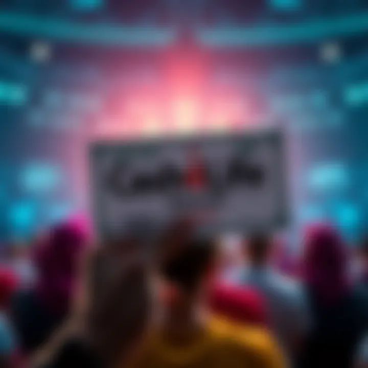 A colorful Cash4Life lottery ticket with a backdrop of hopeful players looking on in anticipation.