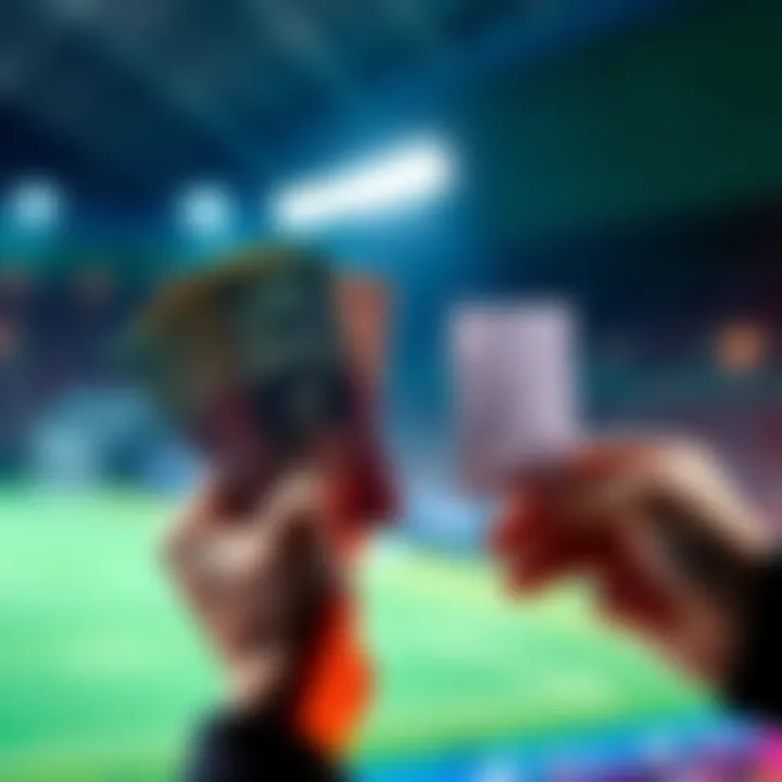 A person holding cash in one hand and a betting slip in the other, contemplating their decision.