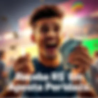 Cash reward for lost bets A person looking excited while holding cash, symbolizing winning money from a betting promotion