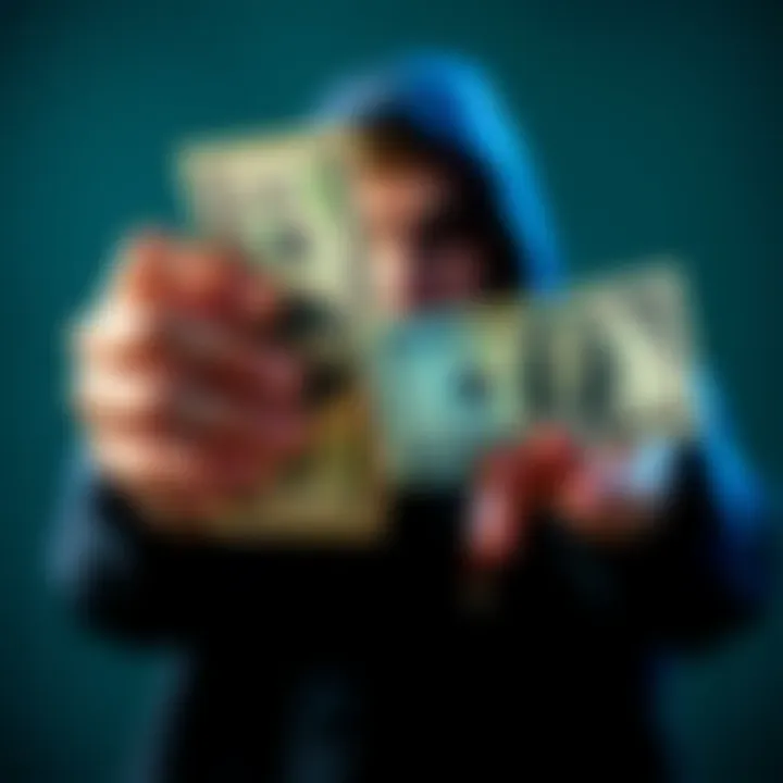 A person holding a twenty dollar bill and a hundred dollar bill, symbolizing financial growth and investment success.
