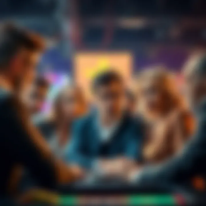 A group of people discussing fairness in casino games with worried expressions