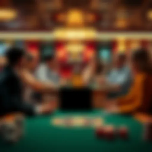 Group of people discussing tipping at a casino table, showing mixed reactions